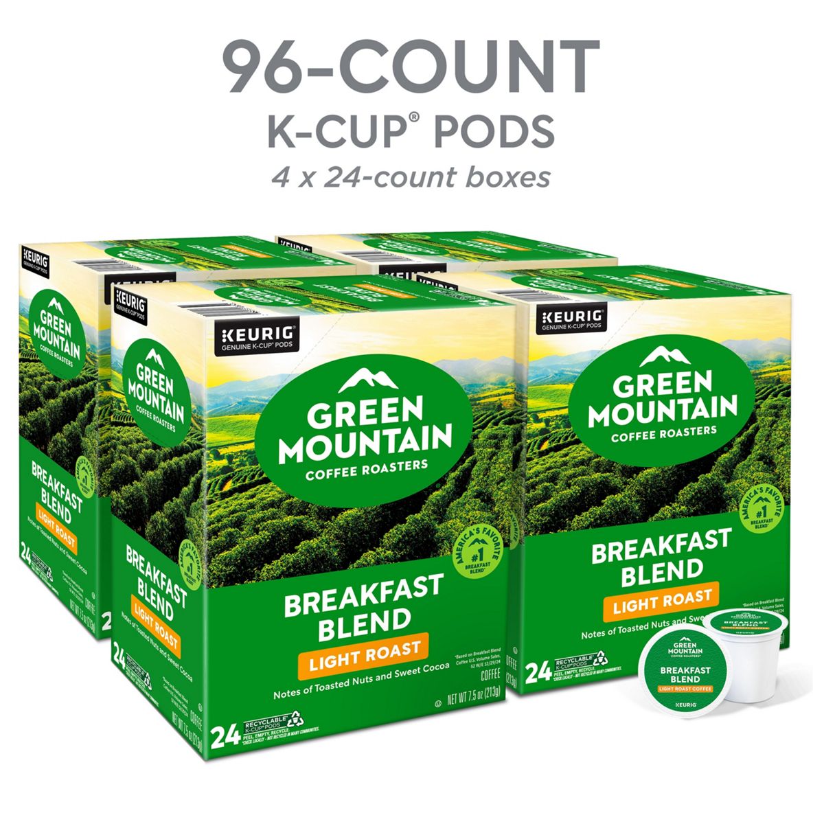 Green Mountain Coffee Roasters Breakfast Blend Coffee K-Cup Pods
