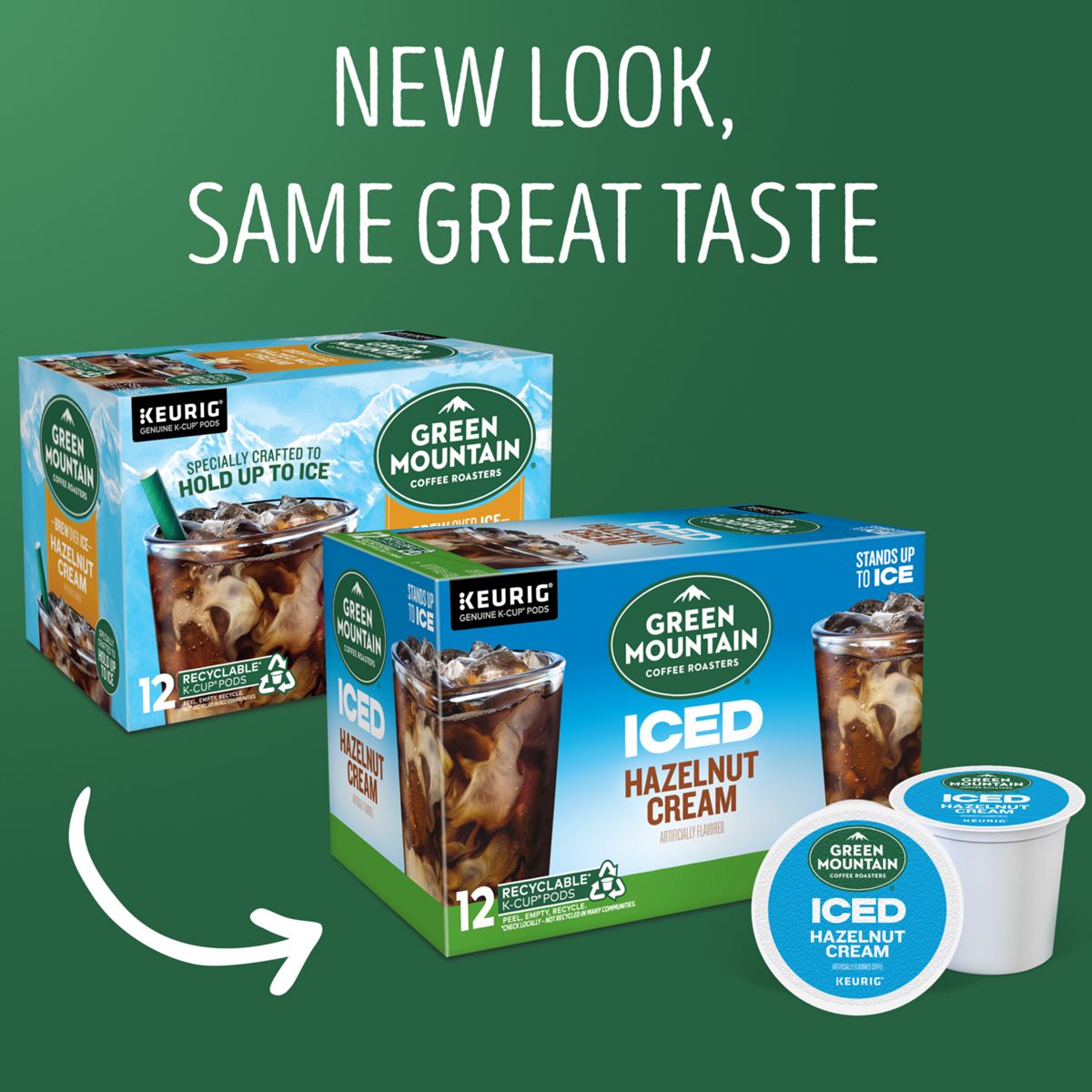 Green Mountain Coffee Roasters ICED Hazelnut Cream Coffee K-Cup Pods