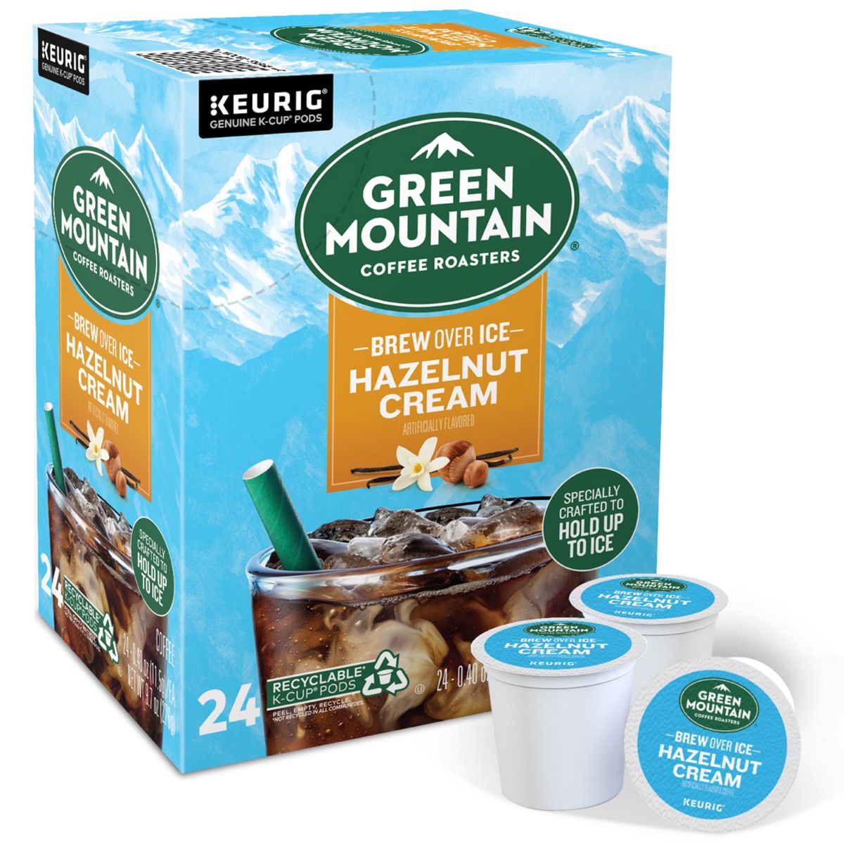 Green Mountain Coffee Roasters ICED Hazelnut Cream Coffee K-Cup Pods