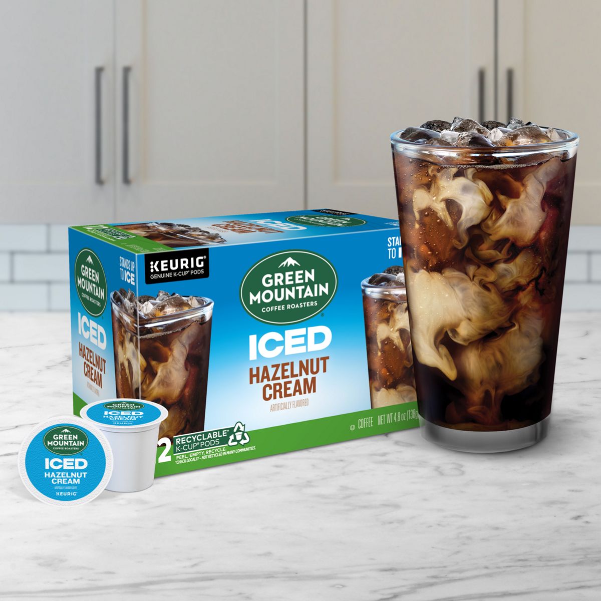 Green Mountain Coffee Roasters ICED Hazelnut Cream Coffee K-Cup Pods