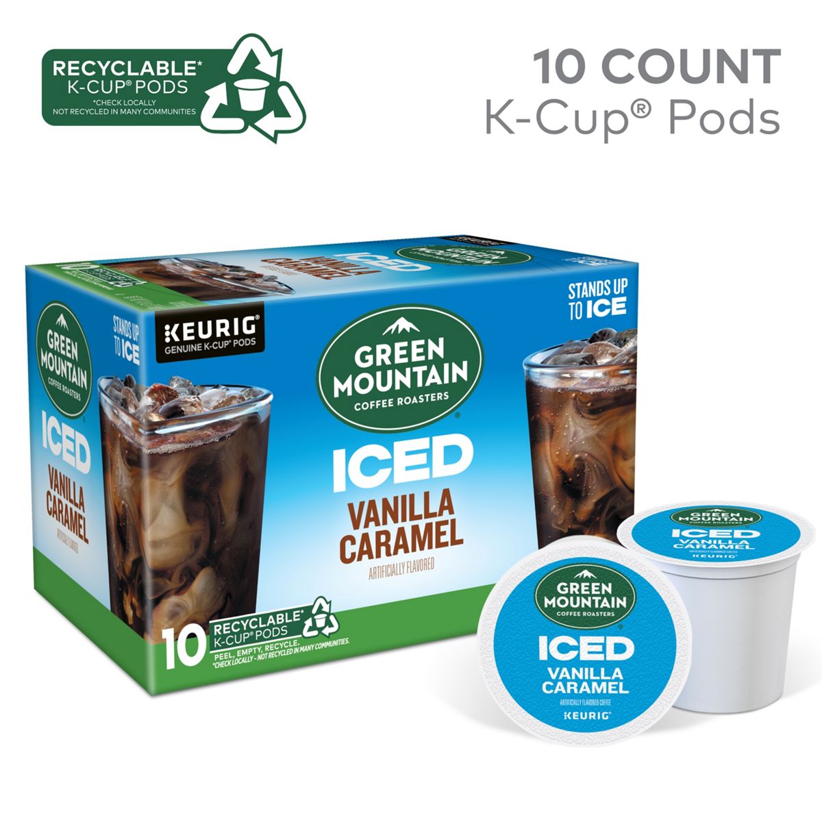 Green Mountain Coffee Roasters ICED Vanilla Caramel Coffee K-Cup Pods