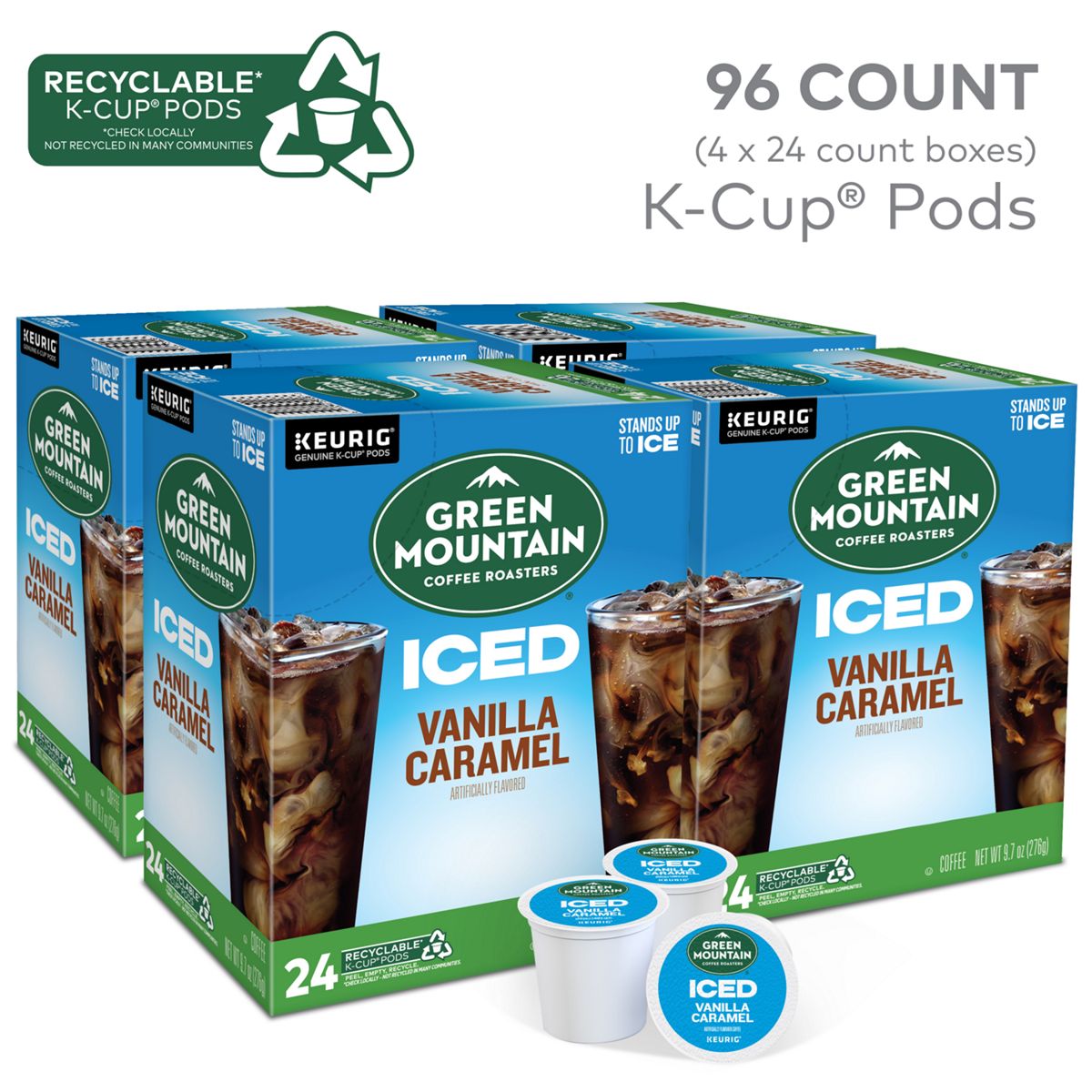 Green Mountain Coffee Roasters ICED Vanilla Caramel Coffee K-Cup Pods