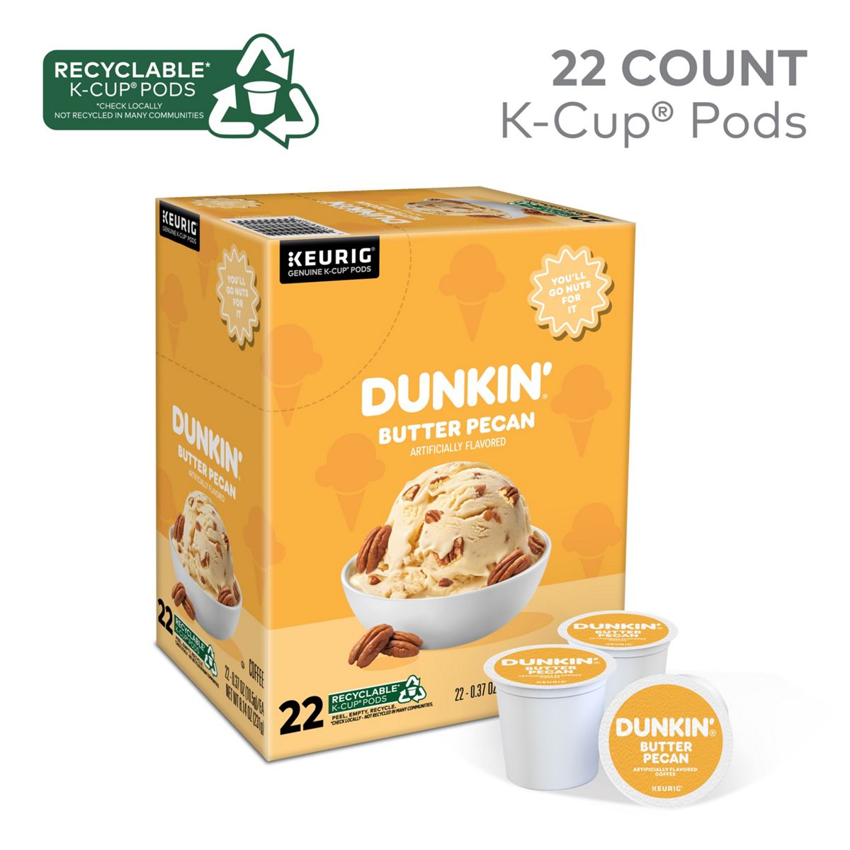 Dunkin' Butter Pecan Coffee K-Cup Pods