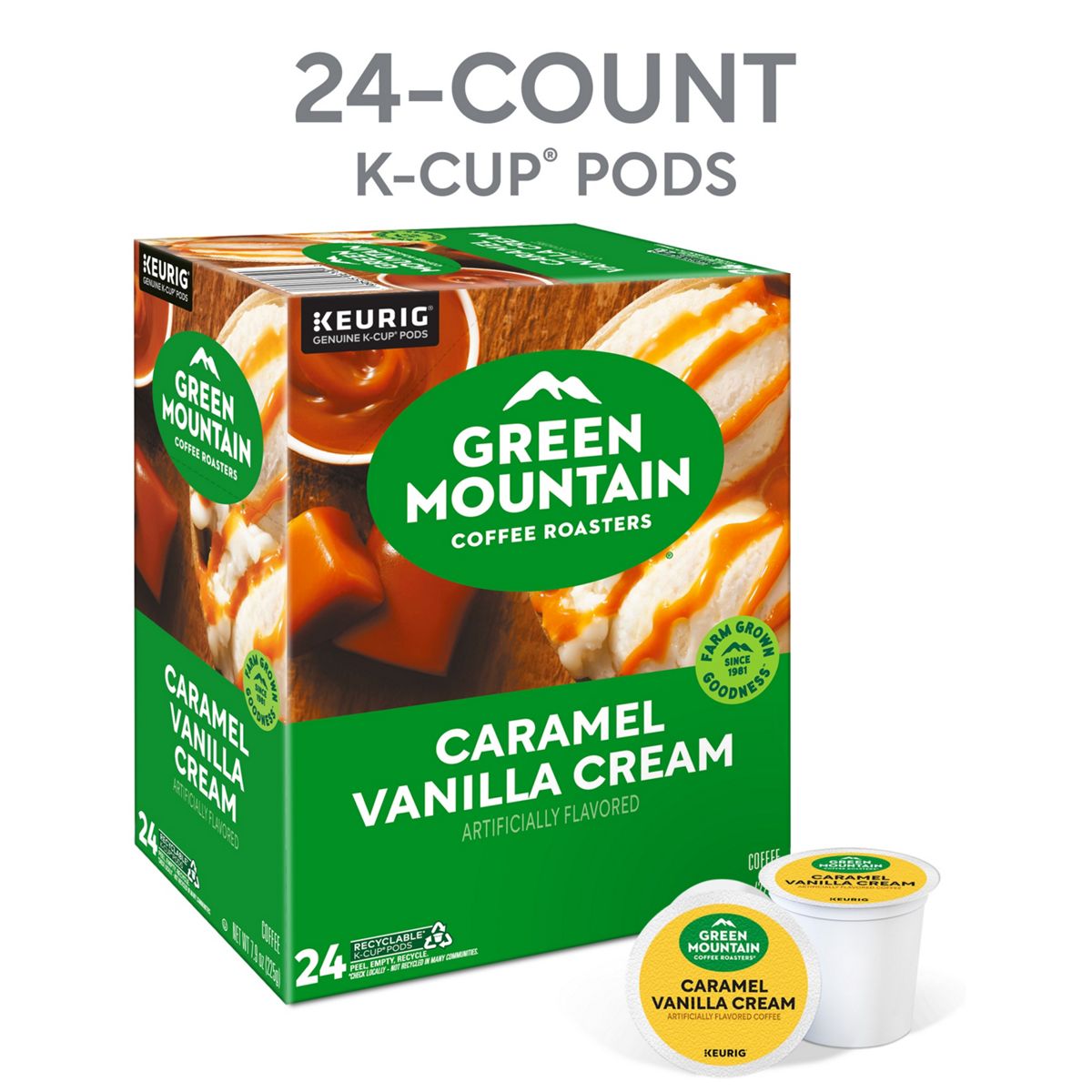 Green Mountain Coffee Roasters Caramel Vanilla Cream Coffee K-Cup Pods
