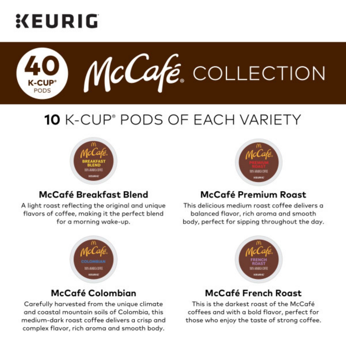 McCafe Classic Collection Variety Pack K-Cup Pods