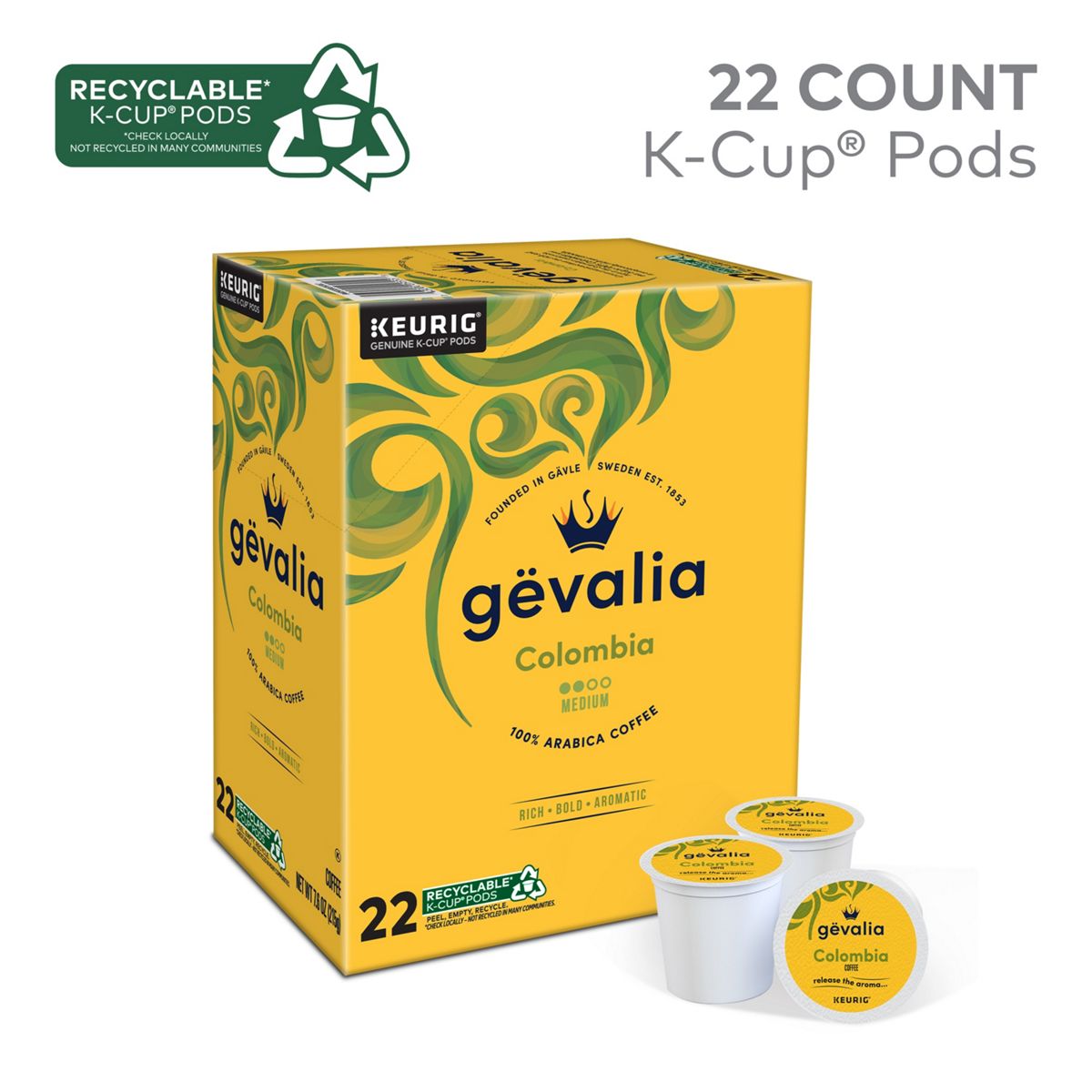 GEVALIA Colombian Coffee K-Cup Pods