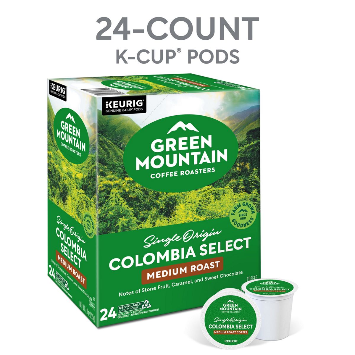 Green Mountain Coffee Roasters Colombia Select Coffee K-Cup Pods