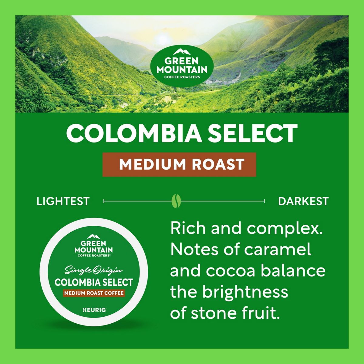 Green Mountain Coffee Roasters Colombia Select Coffee K-Cup Pods