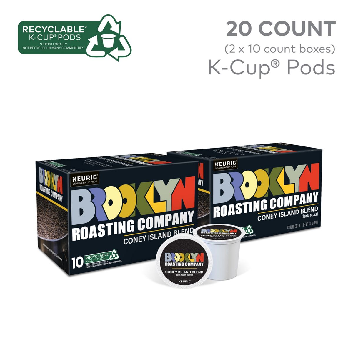 Brooklyn Roasting Company Coney Island Blend Coffee K-Cup Pods