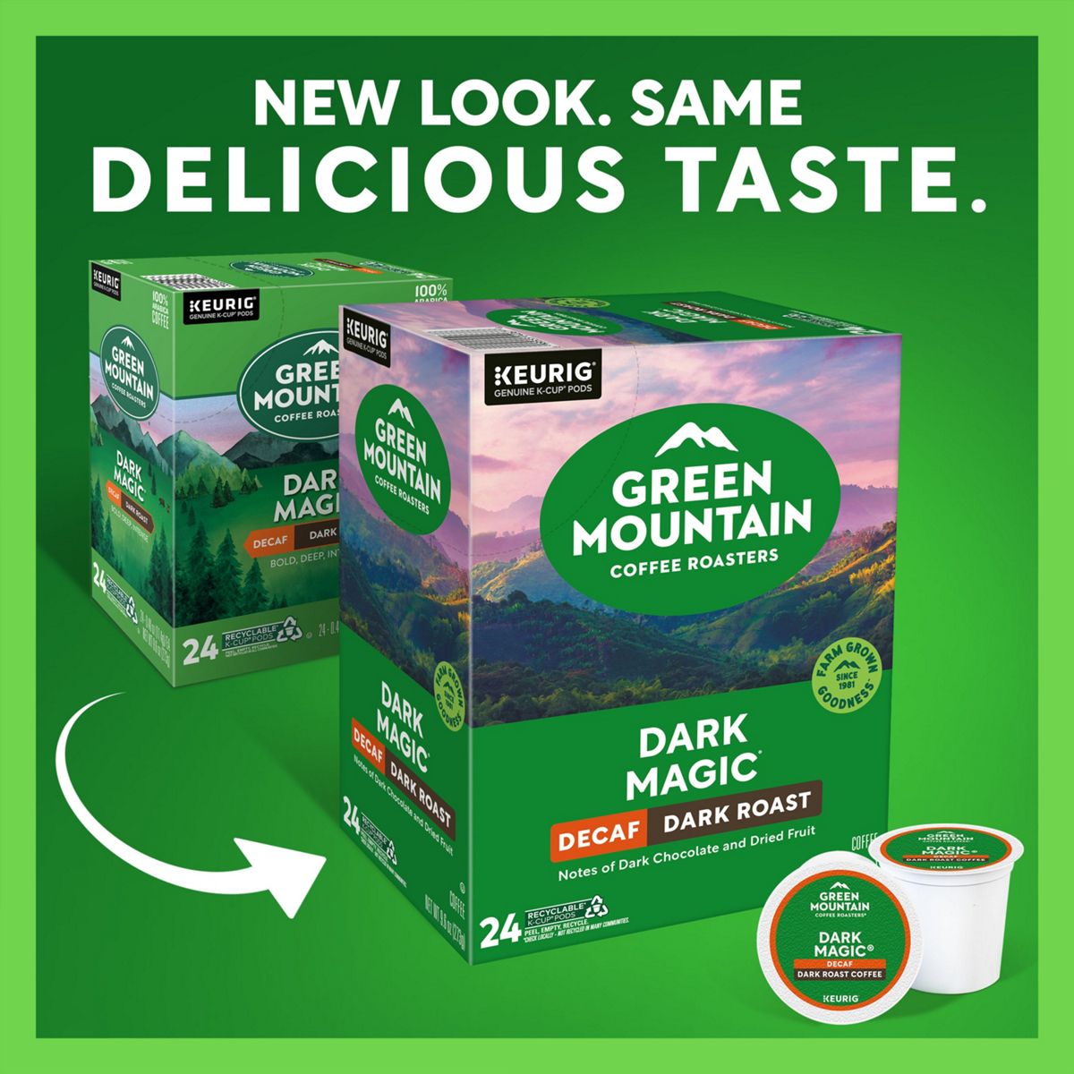 Green Mountain Coffee Roasters Dark Magic Decaf Coffee K-Cup Pods