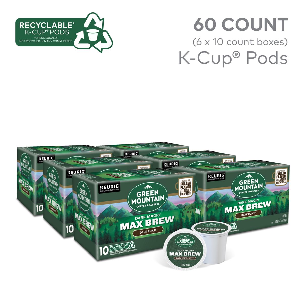 Green Mountain Coffee Roasters Dark Magic Max Brew Coffee K-Cup Pods