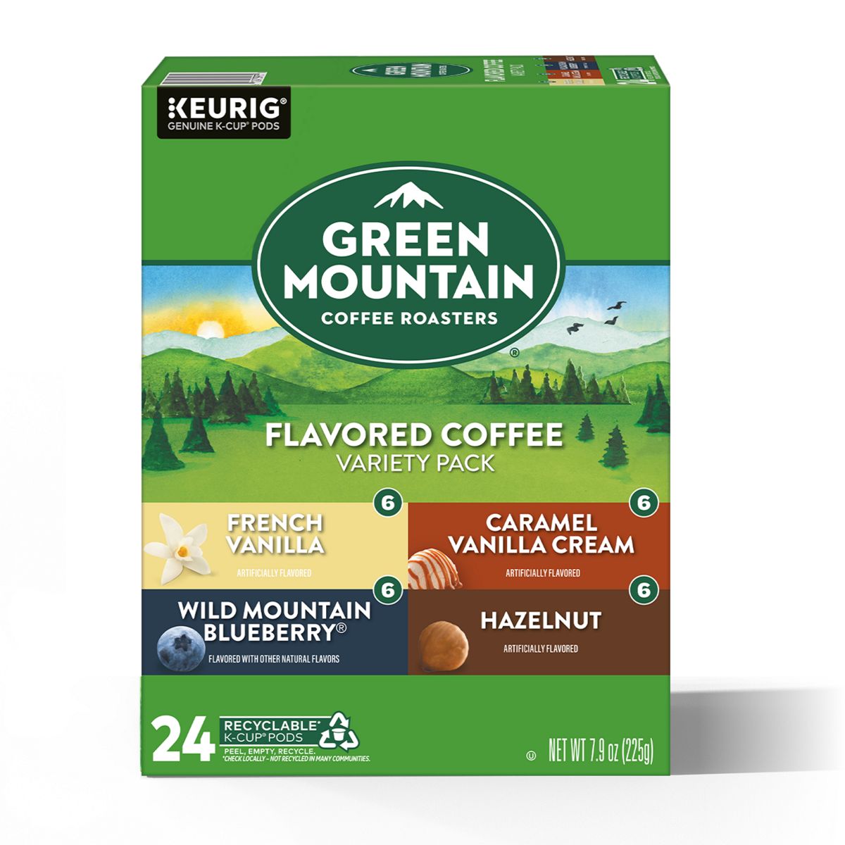 Green Mountain Coffee Roasters Variety Flavored Coffee Box K-Cup Pods