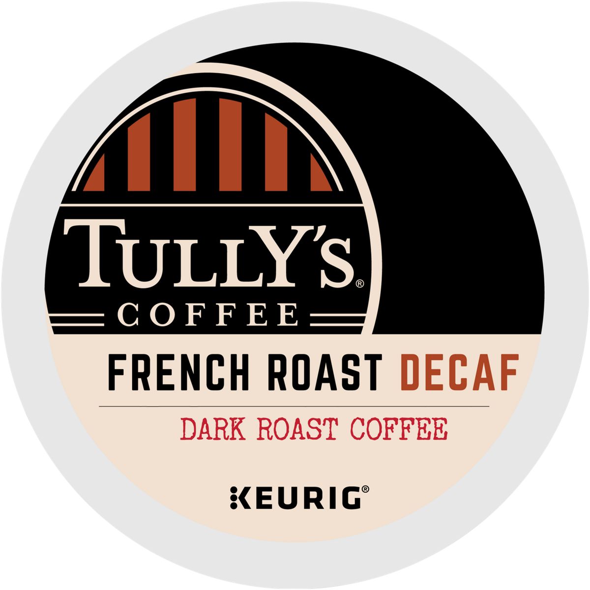 Tully's French Roast Decaf Extra Bold Coffee K-Cup Pods