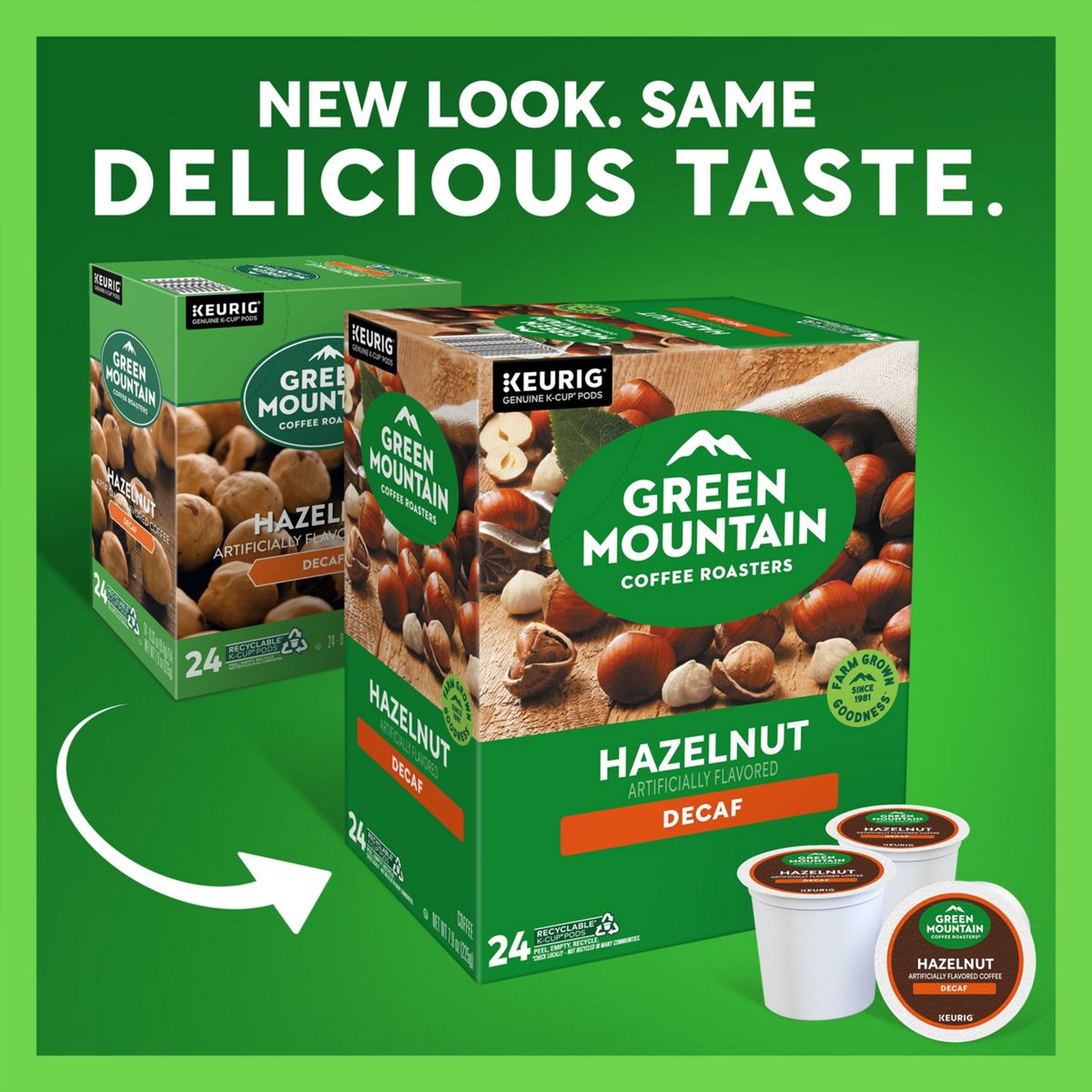 Green Mountain Coffee Roasters Hazelnut Decaf Coffee K-Cup Pods