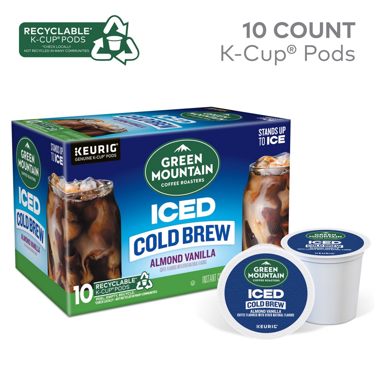 Green Mountain Coffee Roasters ICED Almond Vanilla Cold Brew K-Cup Pods