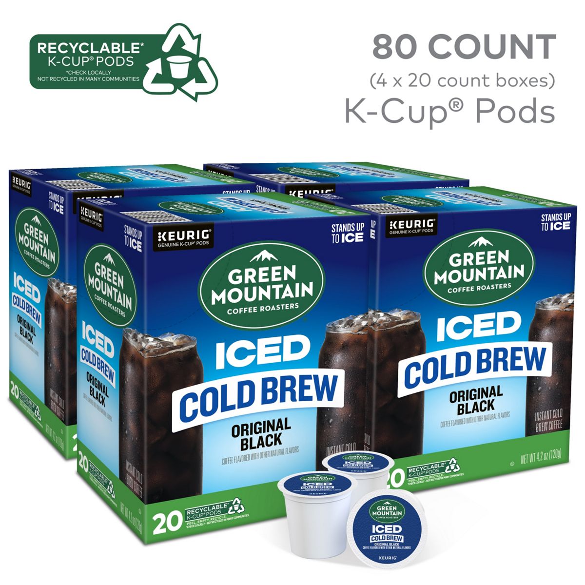 Green Mountain Coffee Roasters ICED Original Black Cold Brew K-Cup Pods