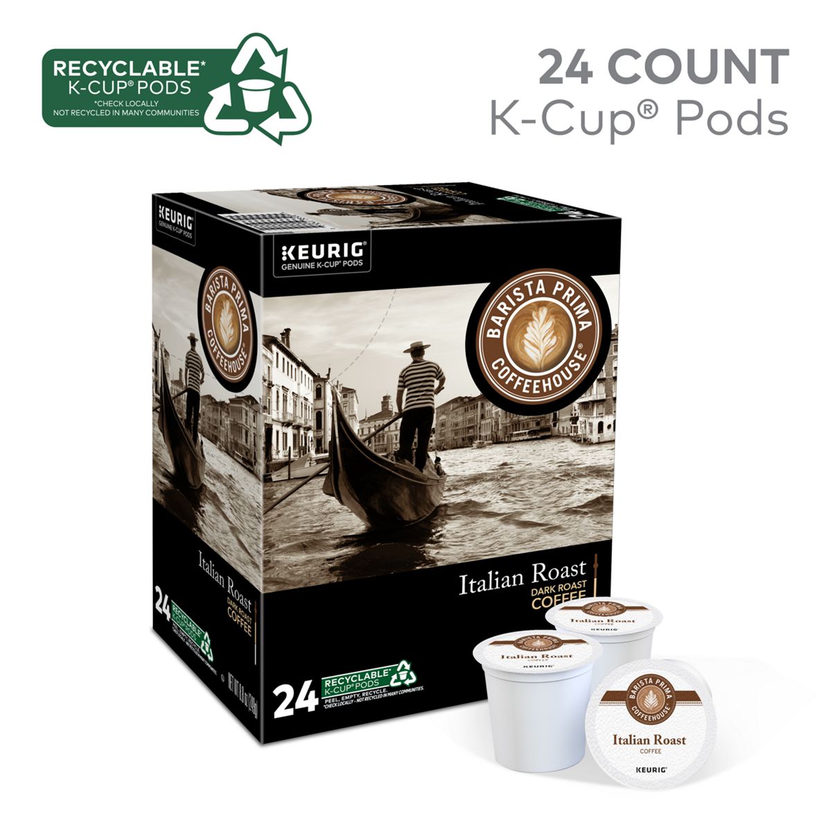 Barista Prima Coffeehouse Italian Roast Coffee K-Cup Pods