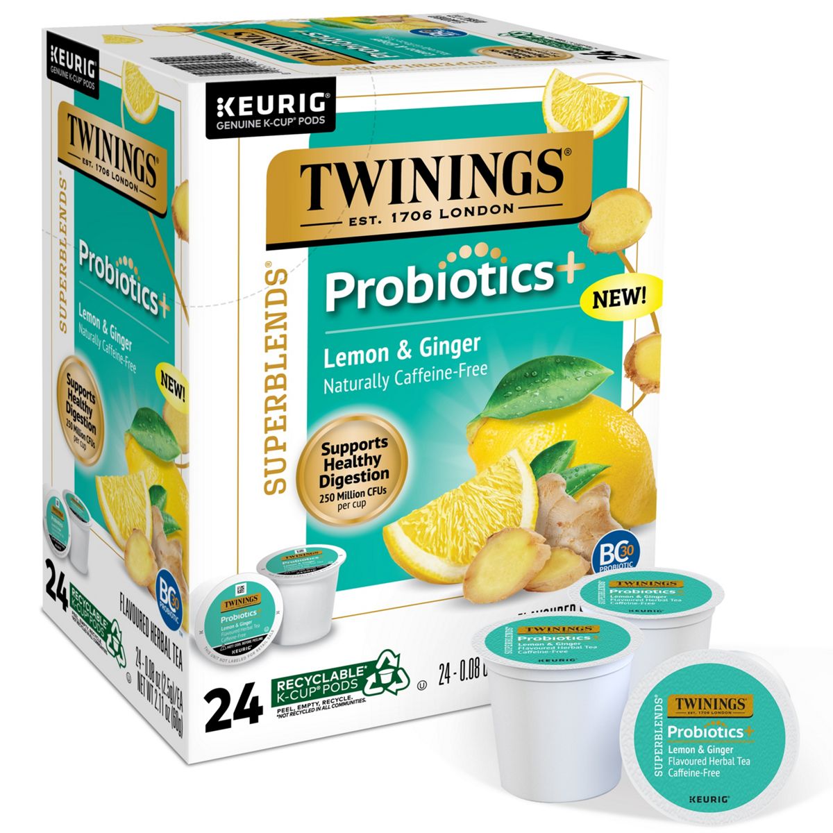 Twinings Lemon Ginger Probiotic K-Cup Pods
