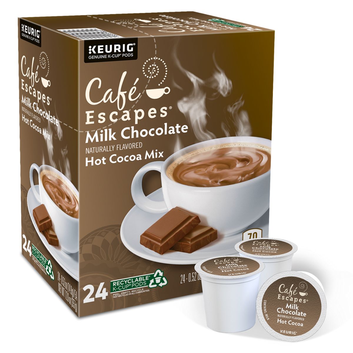 Cafe Escapes Milk Chocolate Hot Cocoa K-Cup Pods