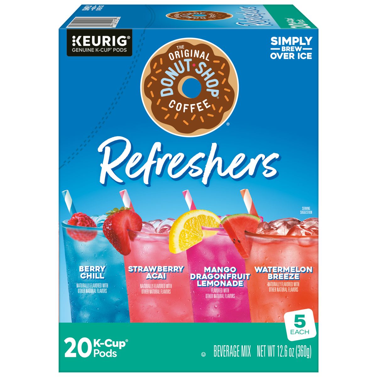 The Original Donut Shop Refreshers Variety Pack K-Cup Pods
