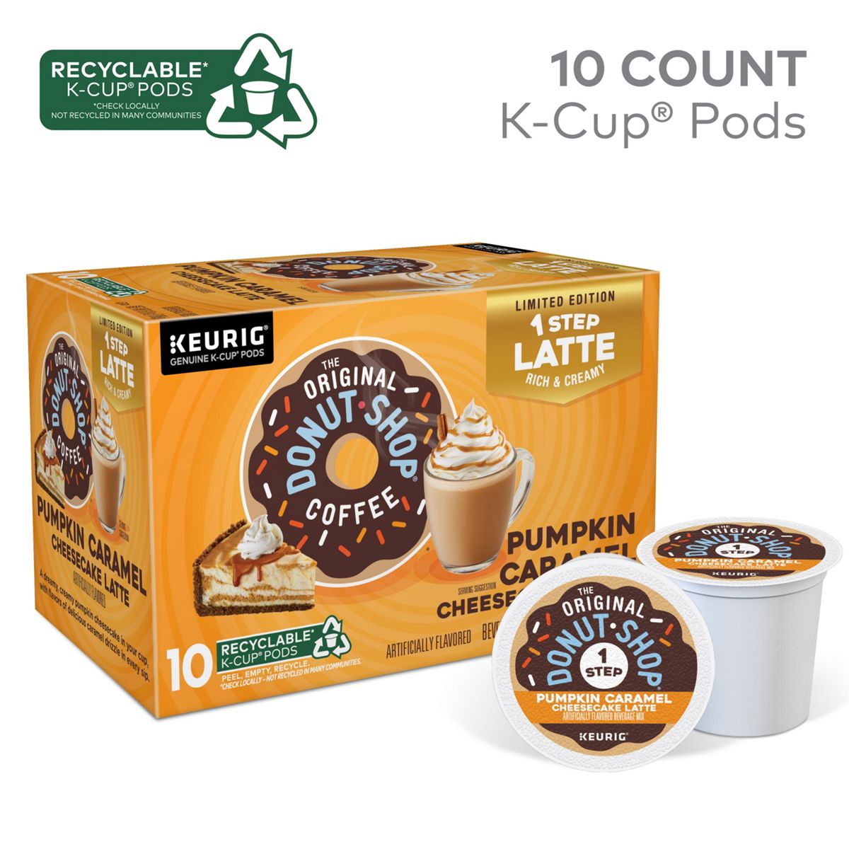 The Original Donut Shop Pumpkin Caramel Cheesecake Latte K-Cup Pods
