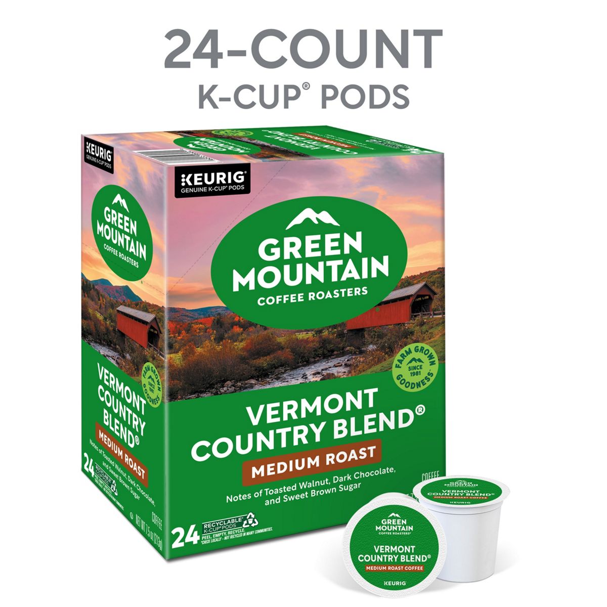 Green Mountain Coffee Roasters Vermont Country Blend Coffee K-Cup Pods