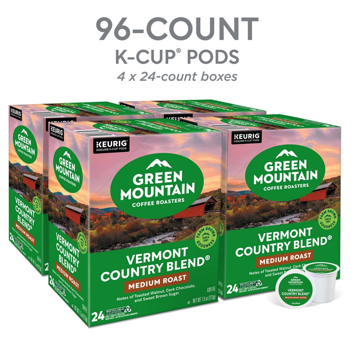 Green Mountain Coffee Roasters Vermont Country Blend Coffee K-Cup Pods
