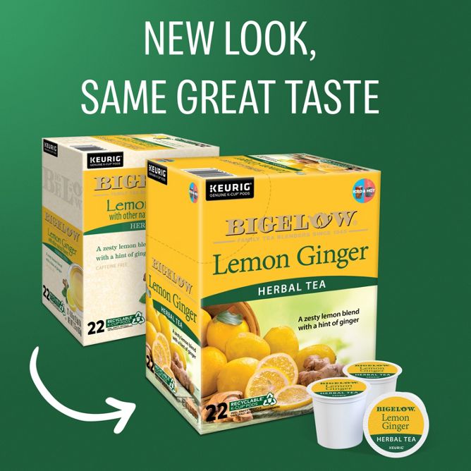 Bigelow Tea Lemon Ginger Herbal Tea K-Cup Pods
