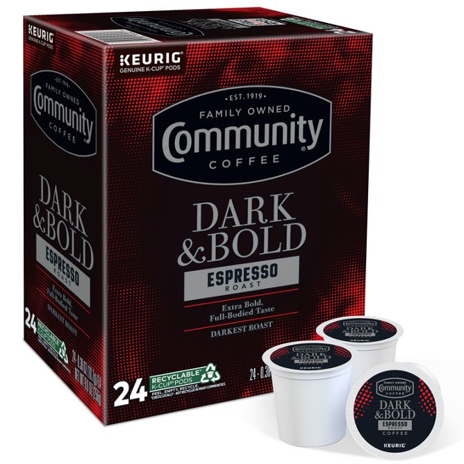 Community Coffee Dark & Bold Espresso K-Cup Pods