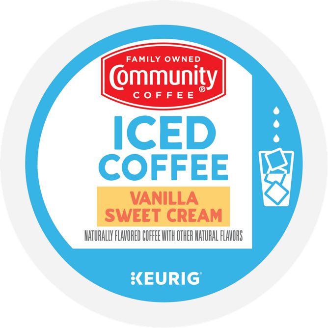 Community Coffee Iced Vanilla Sweet Cream Coffee K-Cup Pods