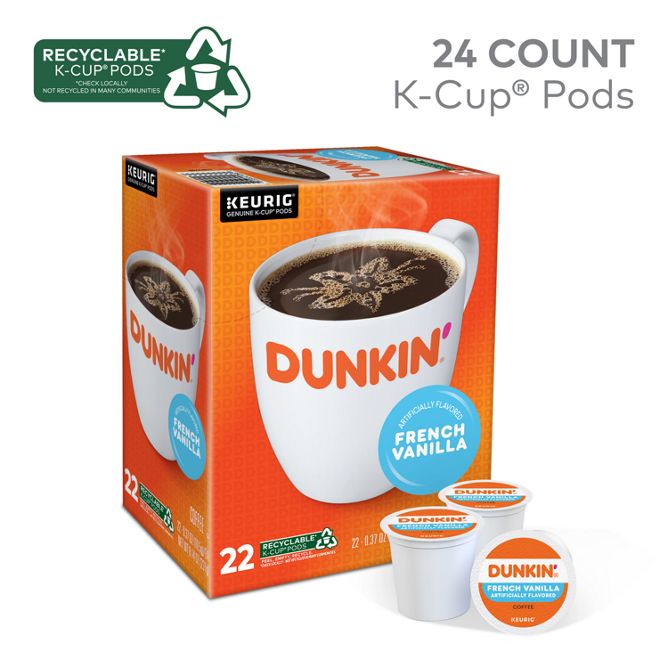 Dunkin Coffee French Vanilla K-Cup Pods
