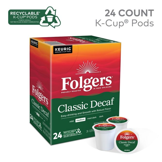 Folgers Coffee Classic Decaf K-Cup Pods