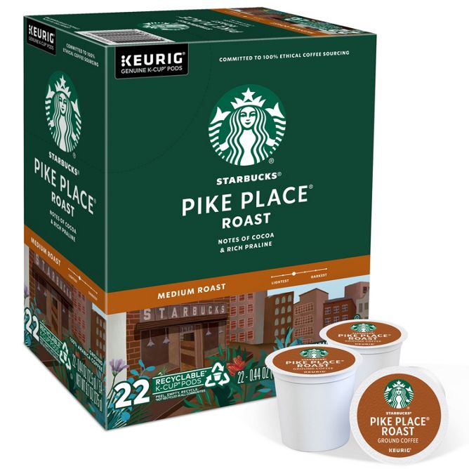 Starbucks Coffee Pike Place Roast K-Cup Pods