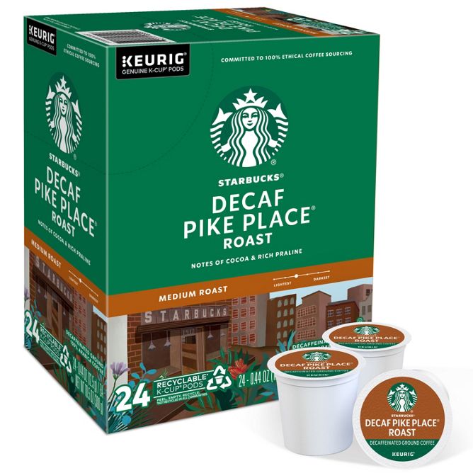 Starbucks Coffee Pike Place Roast-Decaf K-Cup Pods