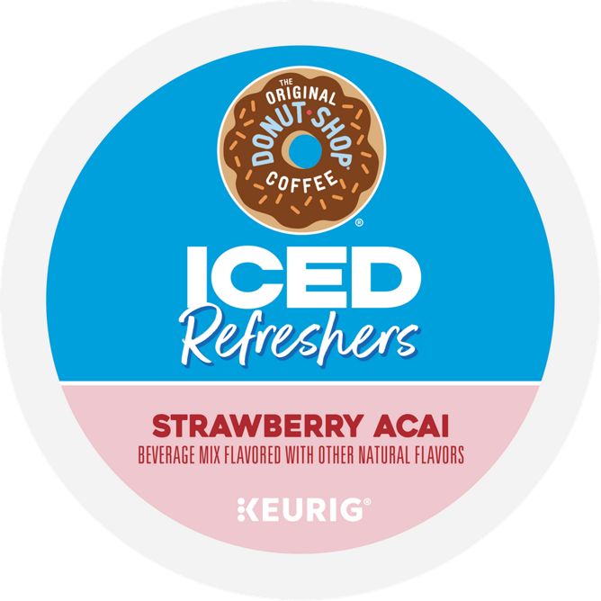 The Original Donut Shop Coffee Iced Refreshers Straw Acai K-Cup Pods