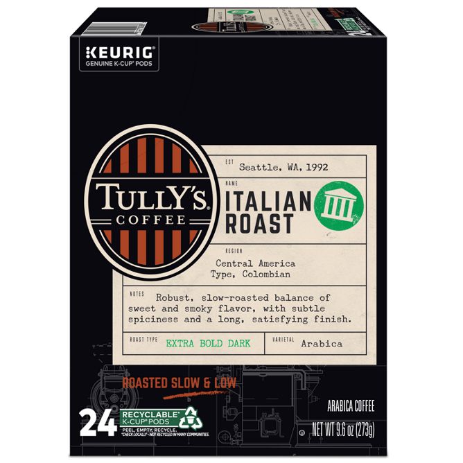 Tully's Coffee Italian Roast (Dark Roast) K-Cup Pods