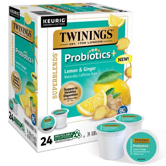 Twining's of London Lemon & Ginger Probiotic Tea K-Cup Pods