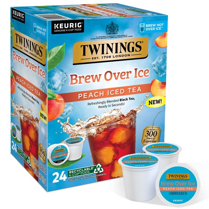 Twinings of London Brew Over Ice Peach Iced Tea K-Cup Pods