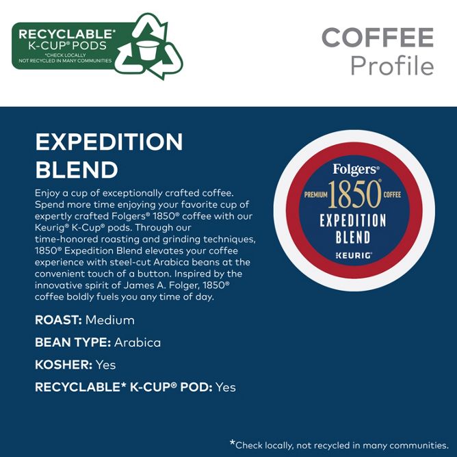 1850 Brand Coffee Expedition Blend K-Cup Pods