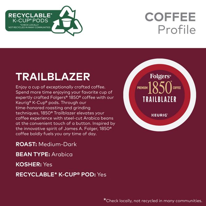 1850 Brand Coffee Trailblazer Blend K-Cup Pods