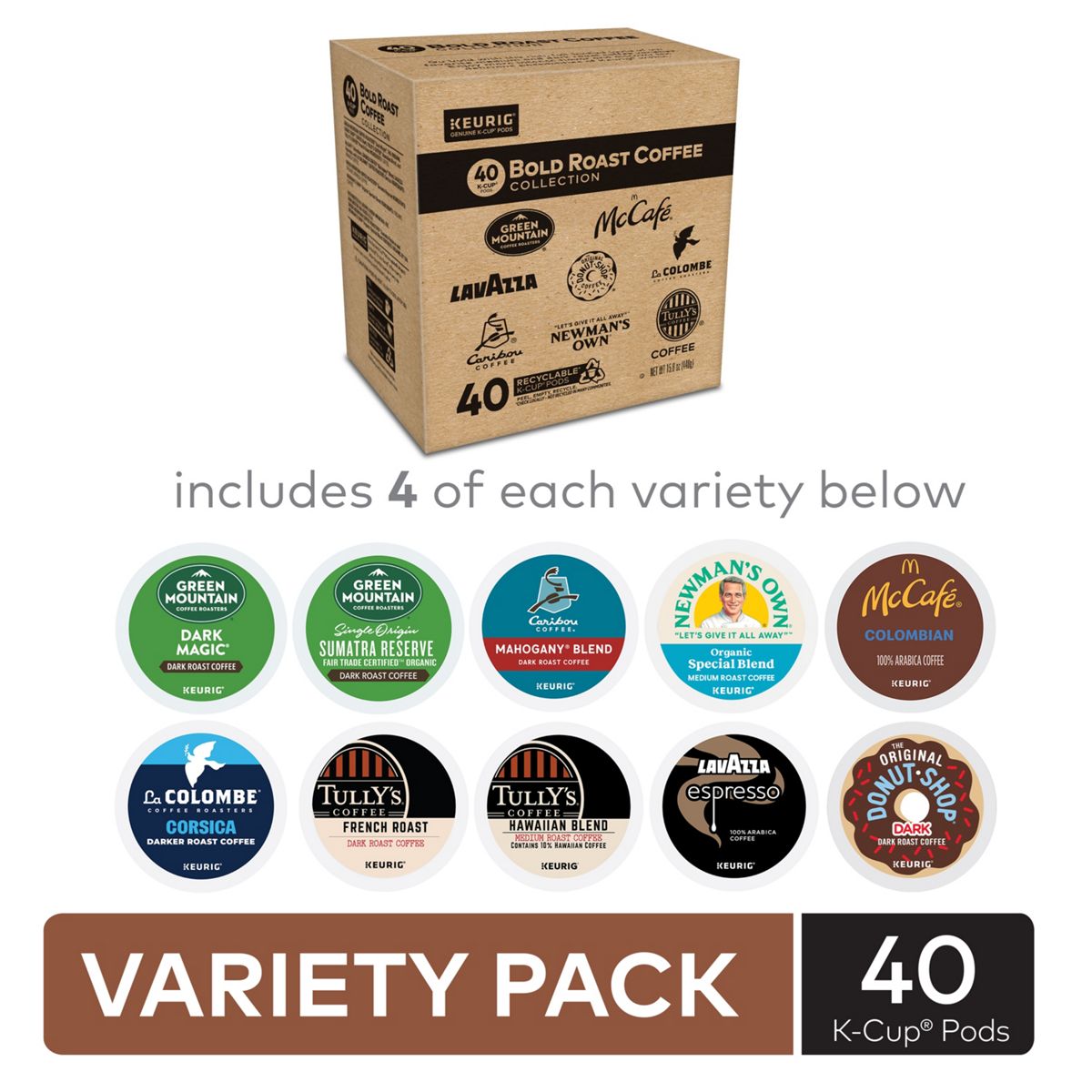 Keurig Bold Roast Coffee Collection Variety Pack K-Cup Pods