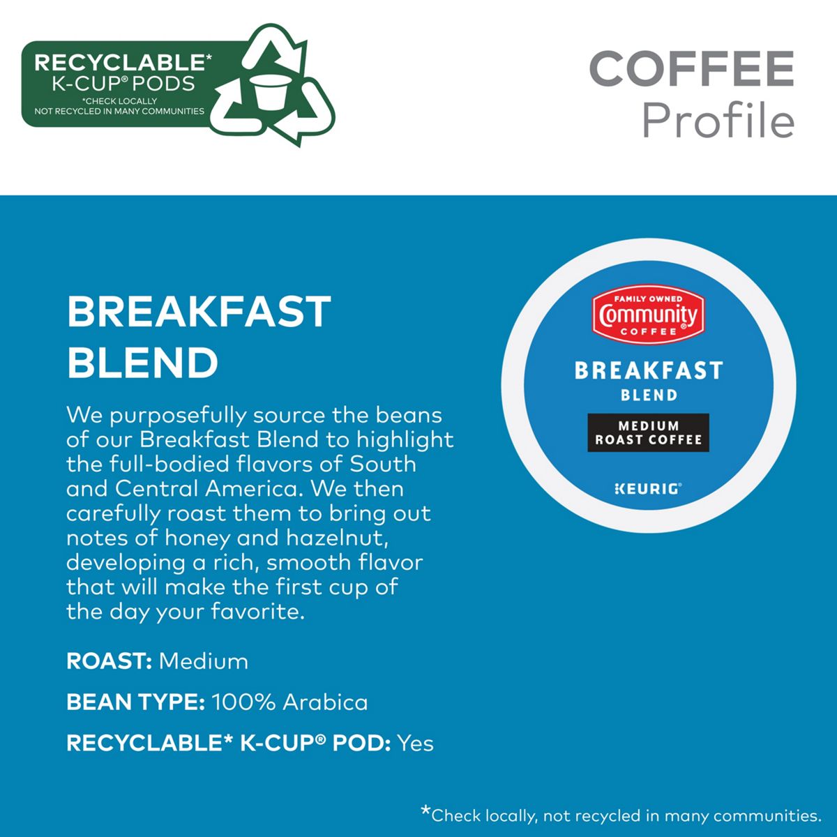 Community Coffee Breakfast Blend Coffee K-Cup Pods