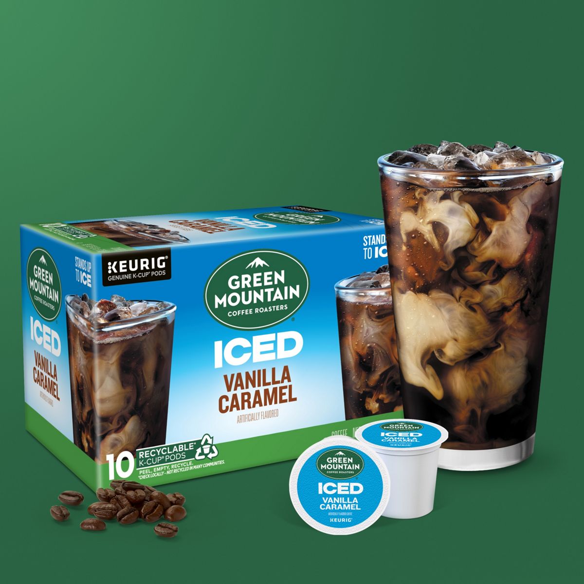 Green Mountain Coffee Roasters ICED Vanilla Caramel Coffee K-Cup Pods