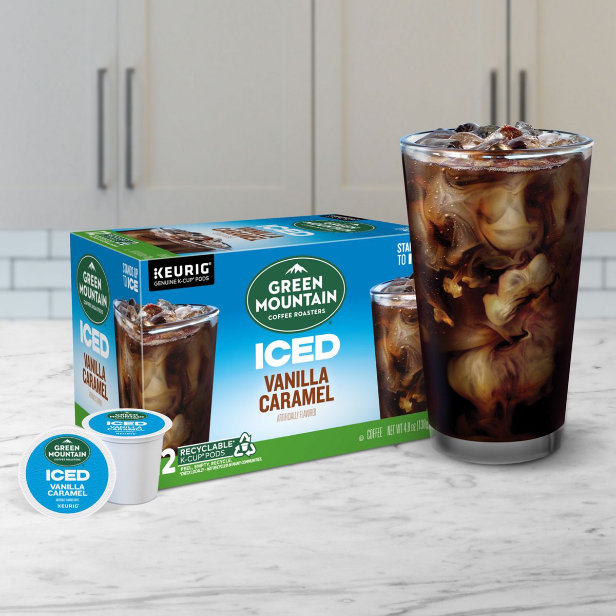 Green Mountain Coffee Roasters ICED Vanilla Caramel Coffee K-Cup Pods