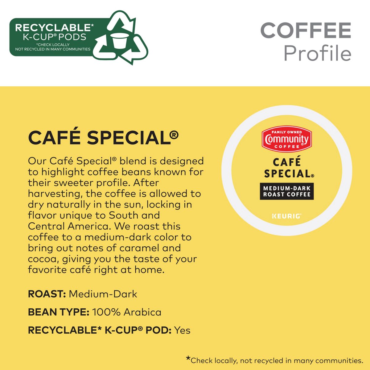 Community Coffee Cafe Special Coffee K-Cup Pods