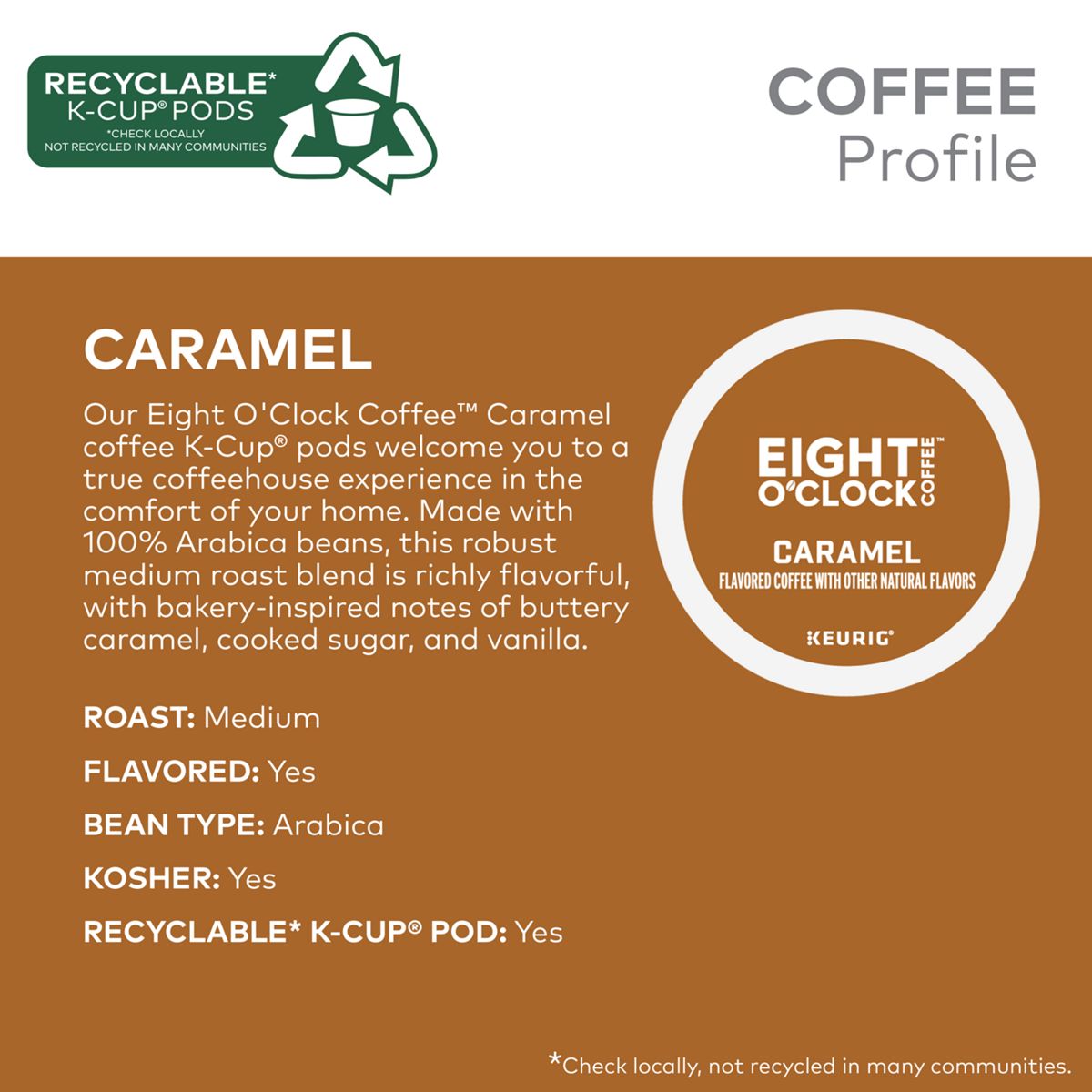 Eight O'Clock Caramel Coffee K-Cup Pods