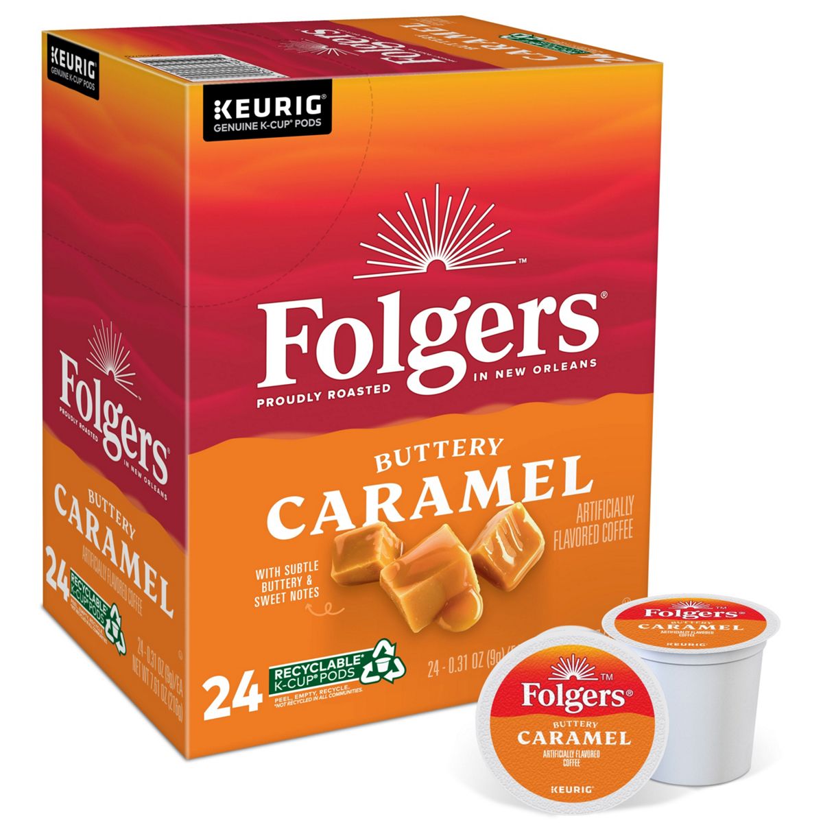 Folgers Buttery Caramel Coffee K-Cup Pods