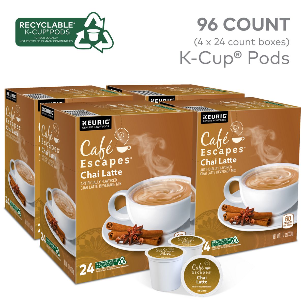 Cafe Escapes Chai Latte K-Cup Pods