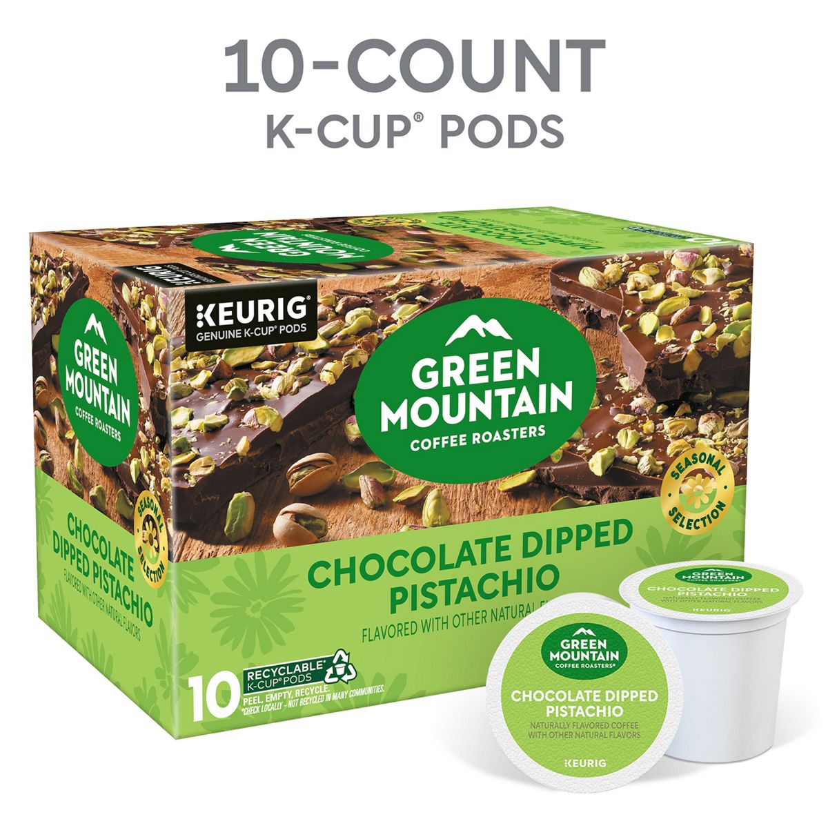 Green Mountain Coffee Roasters Chocolate Dipped Pistachio Coffee K-Cup Pods