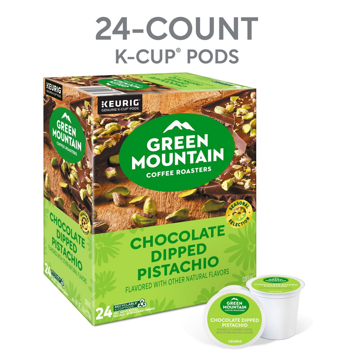 Green Mountain Coffee Roasters Chocolate Dipped Pistachio Coffee K-Cup Pods